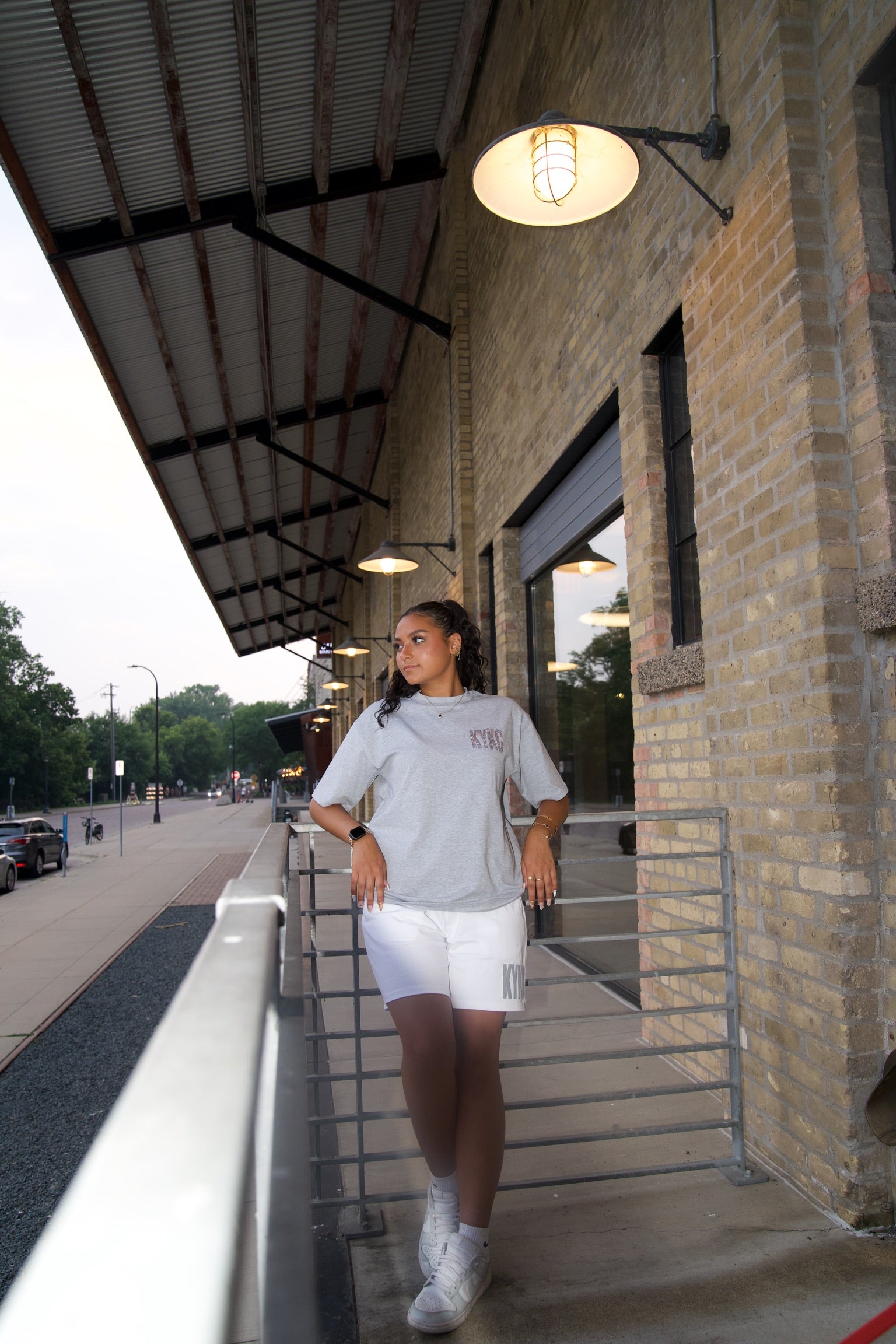 White “KYKC” Shorts